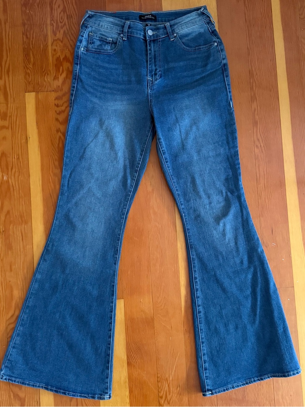 True Religion Charlie High Rise Flare Jeans Womens 29 Y2K Bell Bottom